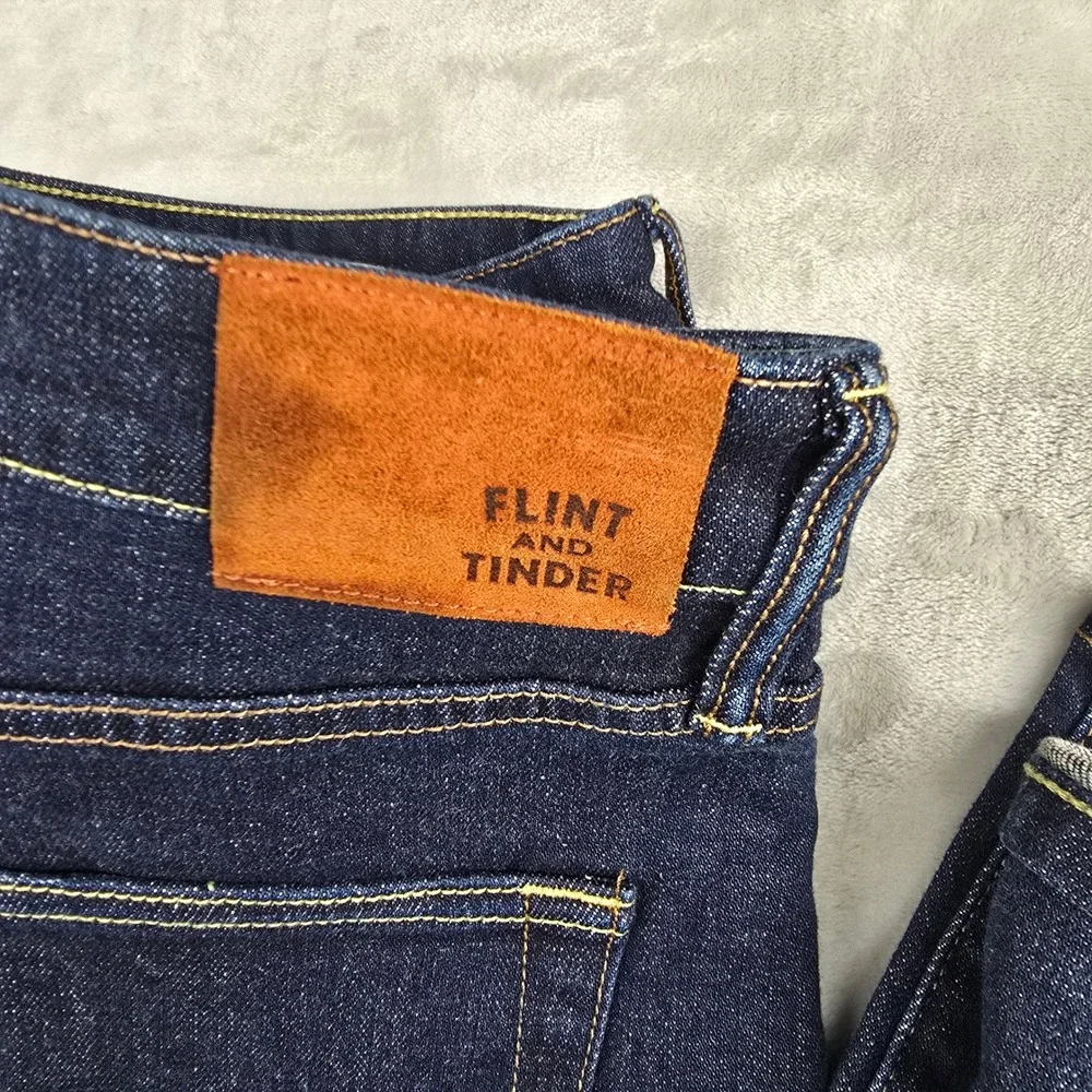 Flint and Tinder Selvedge Denim 30x30 Slim‎ Fit Dark Wash Jeans Mens new